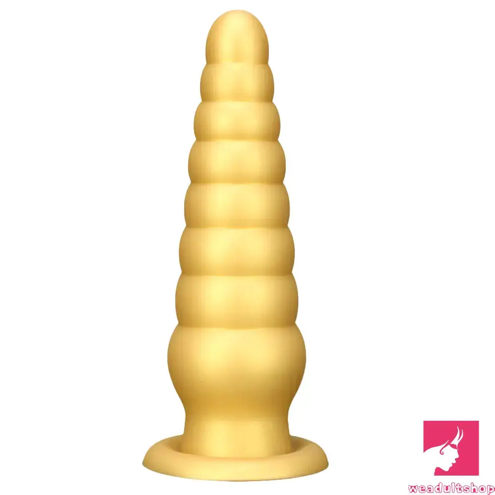 10.63in Soft Silicone Big Gold Butt Plug Dildo For Anal Expansion Orgasm