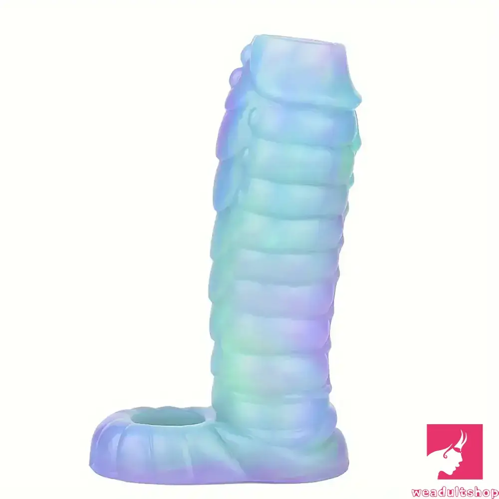 5.39in Lifelike Silicone Soft Dildo Sleeve Snake Luminous Cock Extender