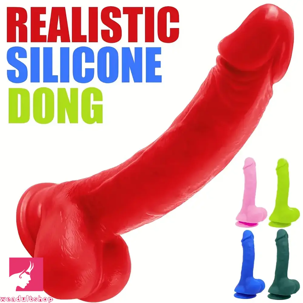 8.07in Real Lifelike Veins Texture Big Silicone Soft Female Dildo