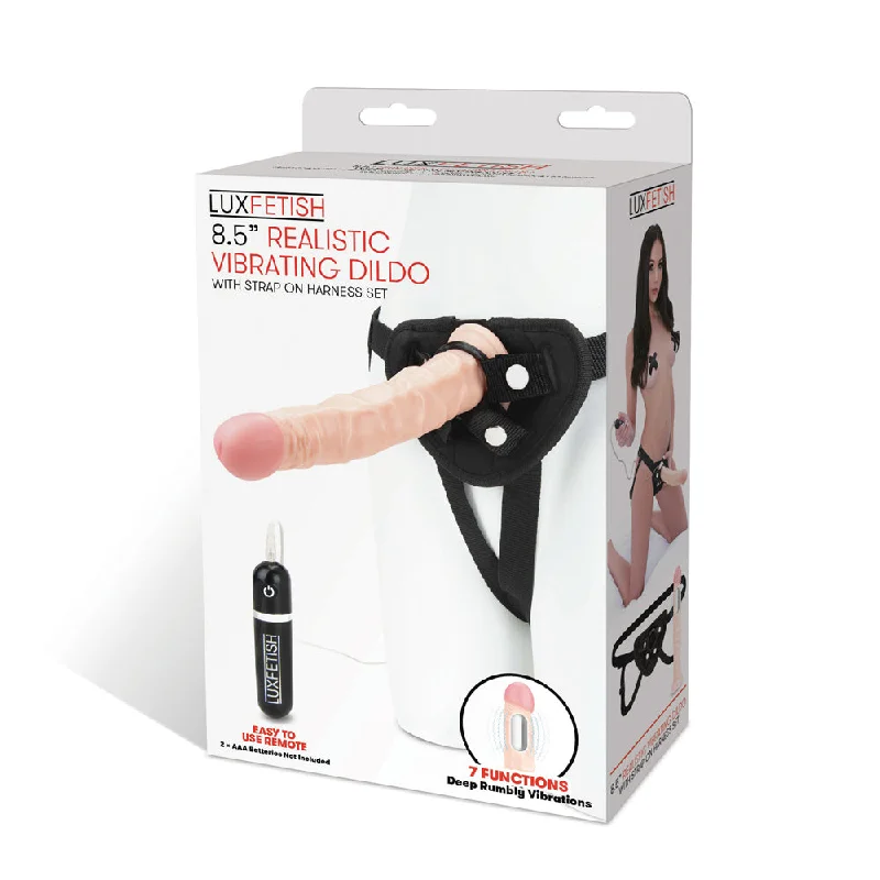 8.5" Realistic Vibrating Dildo & Strap-On Harness Set