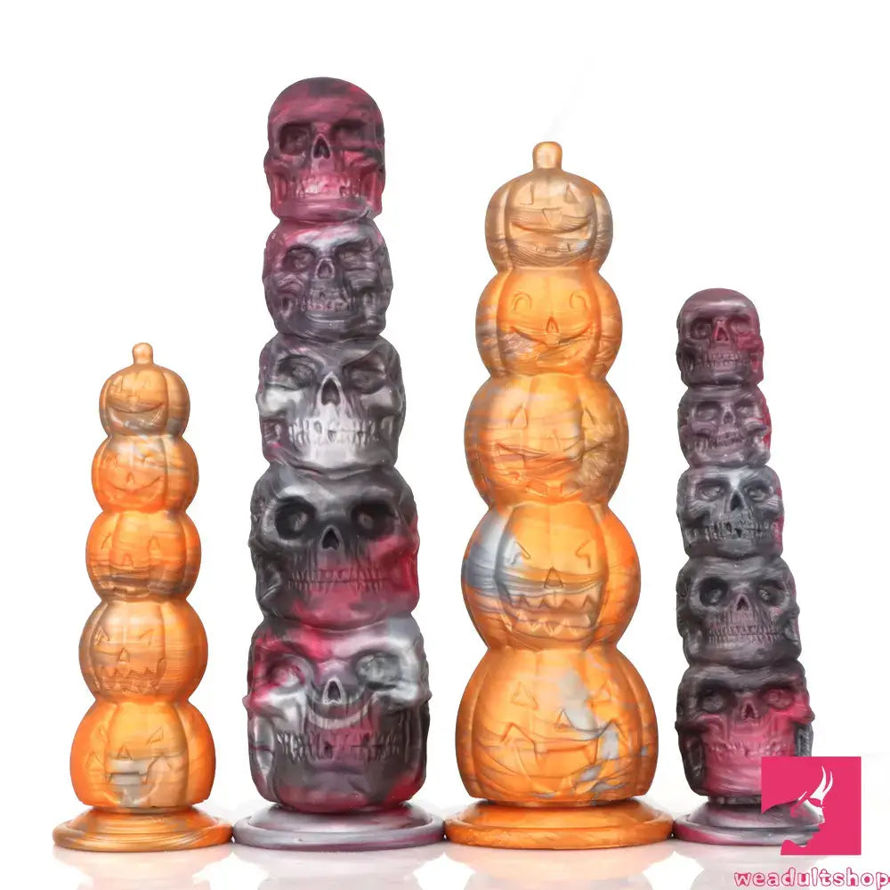 8.66in 11.85in 7.87in 11.02in Pumpkin Skull Fantasy Soft Dildo For Halloween