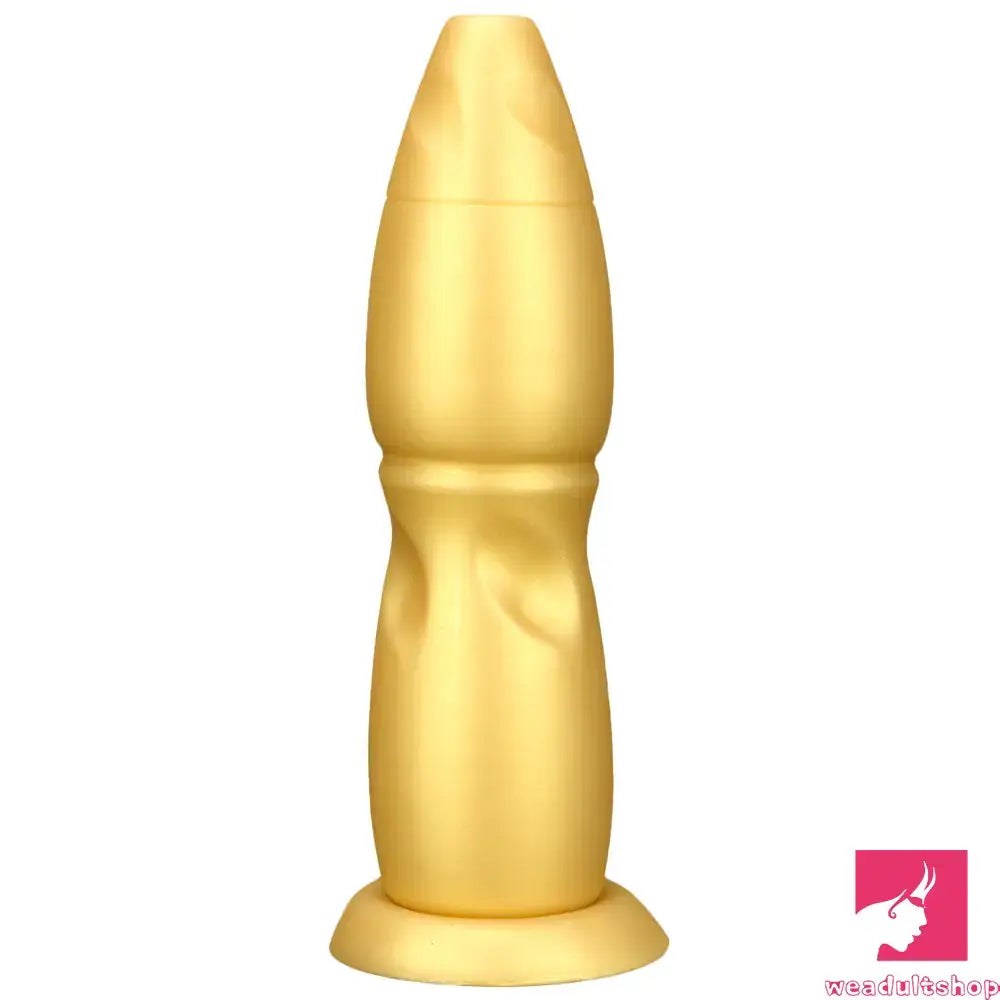 9.84in Gold Soft Liquid Big Silicone Butt Plug Dildo For Women Men