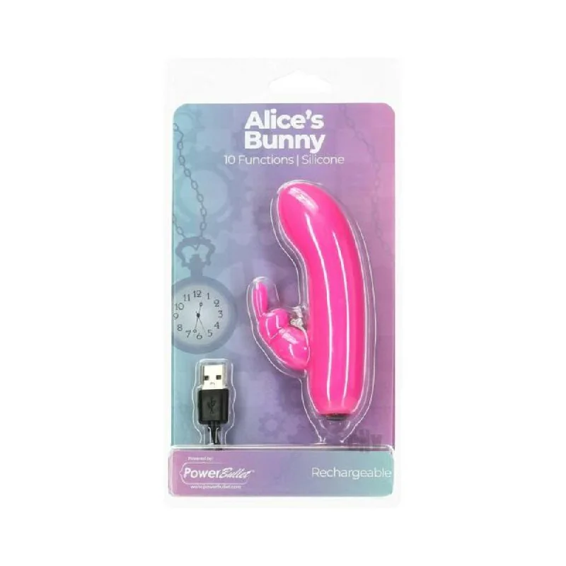 Alices Bunny Rechargeable Bullet With Removable Rabbit Sleeve Pink