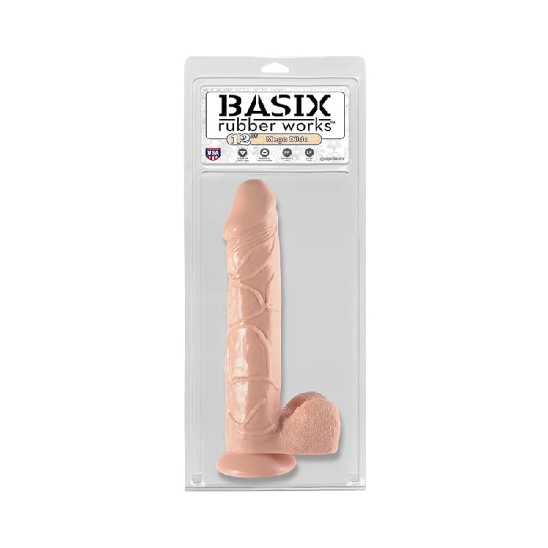 Basix Rubber Works 12 Inch Mega Dildo - Flesh