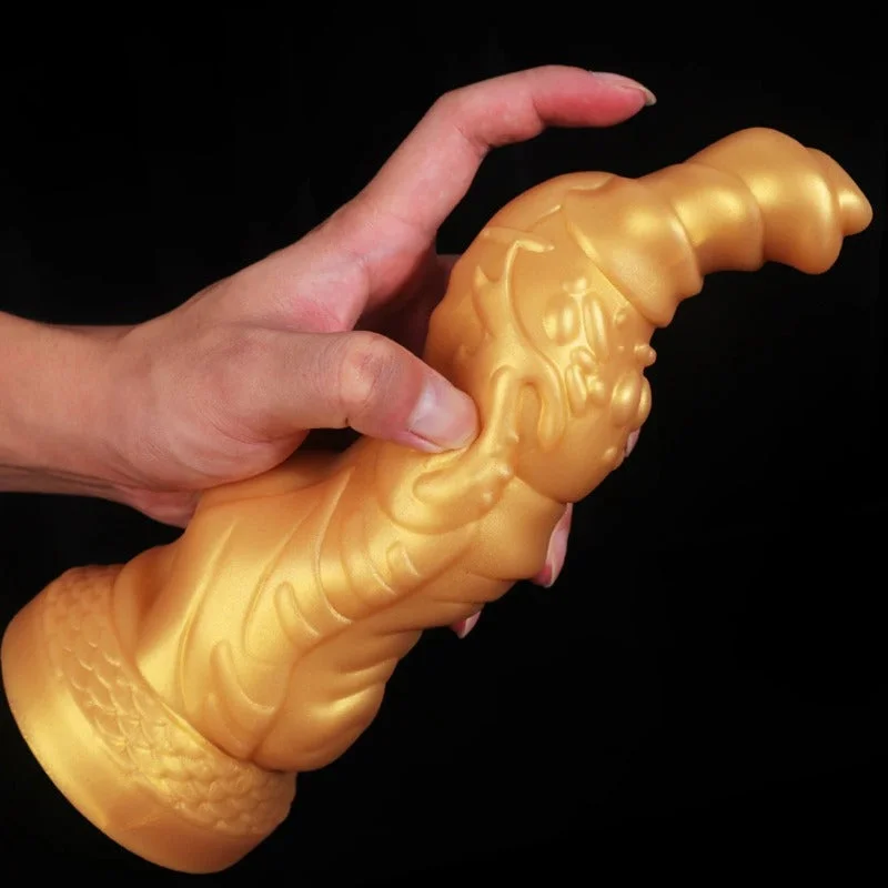 Big Giant Monster Dildo - Golden Dragon Dildos Realistic Anal Plug Sex Toys for Men Women