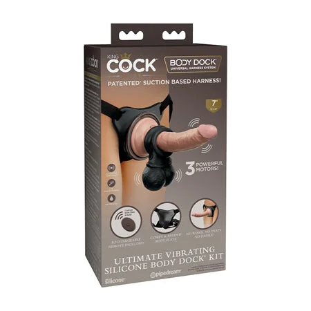 King Cock Elite Ultimate Vibrating Silicone Body Dock Kit w/Remote