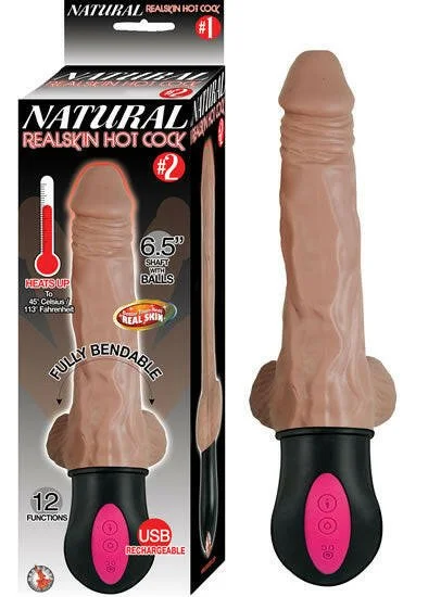 Natural Realskin Hot Cock #2 - With Balls - Brown