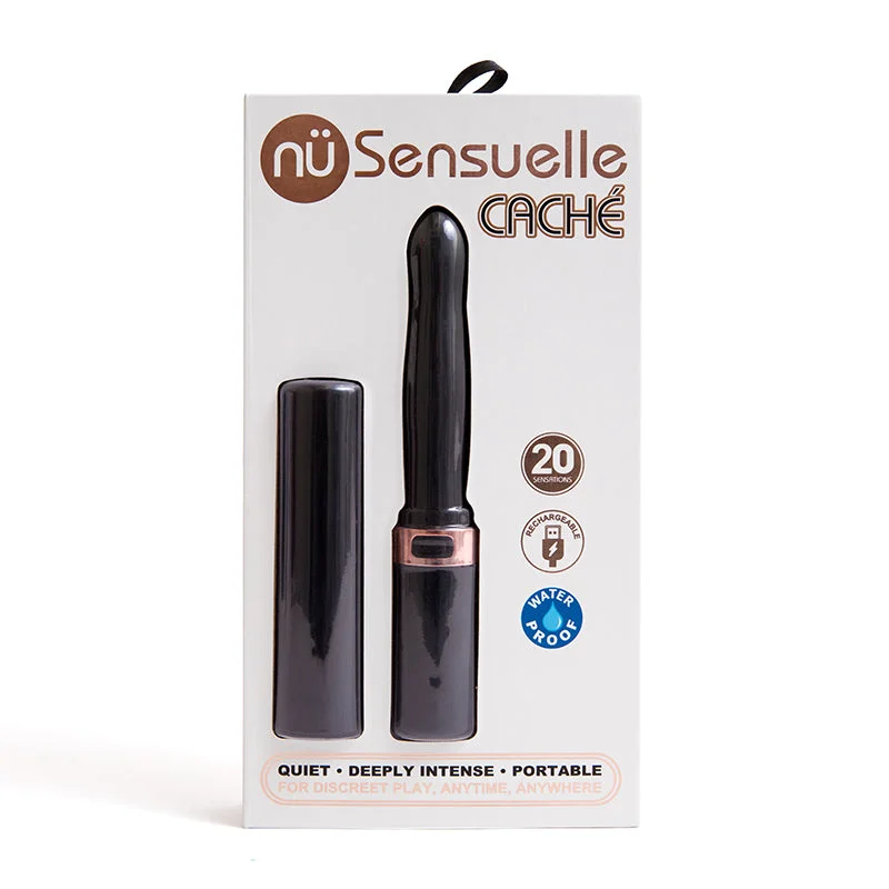 Nu Sensuelle Cache 20-Function Rechargeable Vibe Black/Black