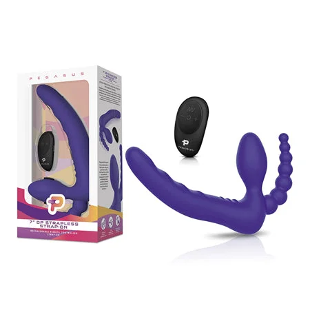 Pegasus 7' Strapless Strap On w/Remote - Purple