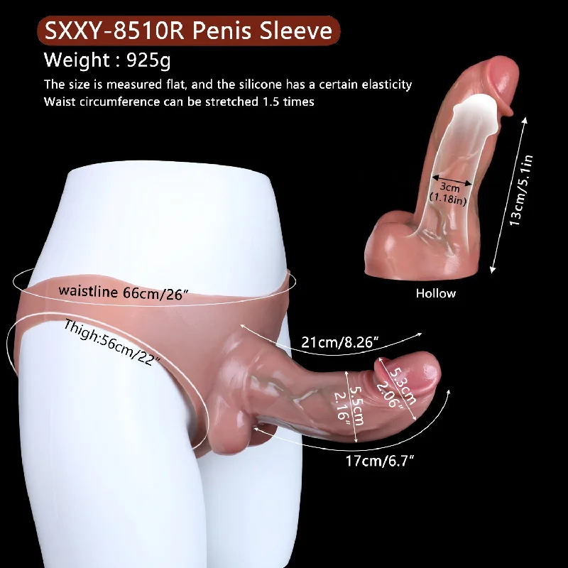 Realistic Penis Sleeve Enlarger Male Sex Toy - Premium Silicone Cocksleeve Underwear