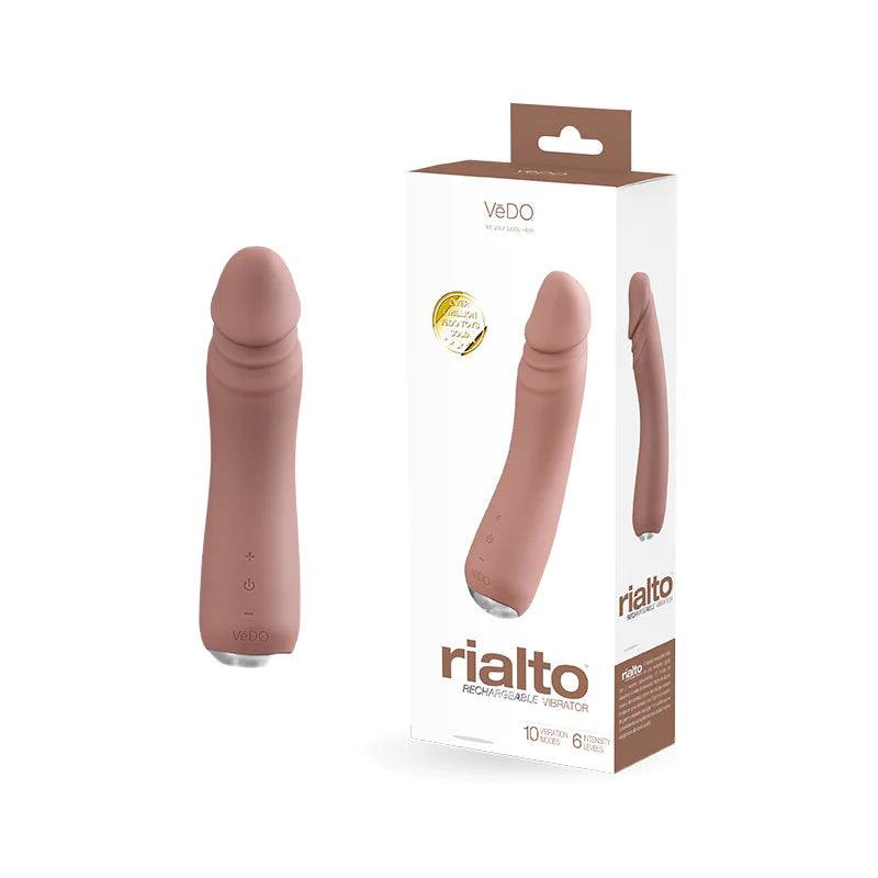 Vedo Rialto Mocha Soft, Flexible, Rechargeable Silicone Dong