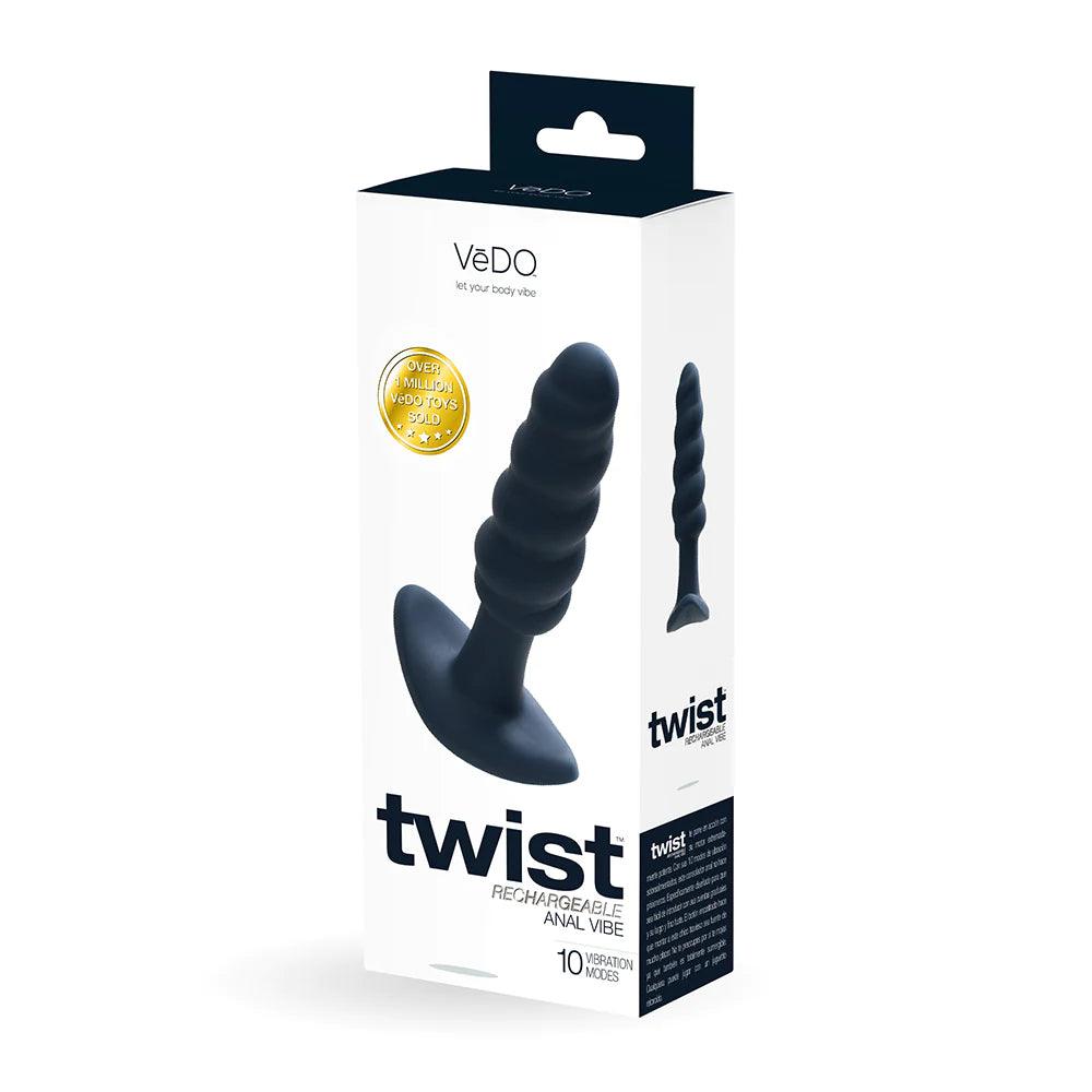 VeDO Twist Vibrating Anal Plug Black - Rechargeable