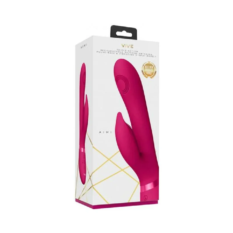 Vive - Aimi Rechargeable Triple-motor Swinging Silicone Rabbit - Pink