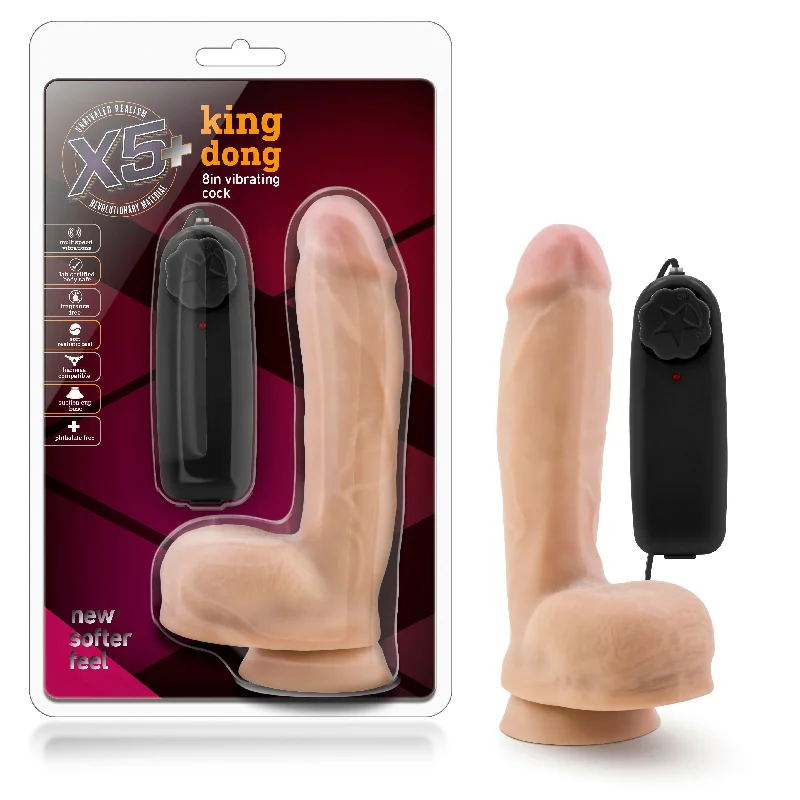 X5 Plus - King Dong - 8 Inch Vibrating Cock -  Vanilla