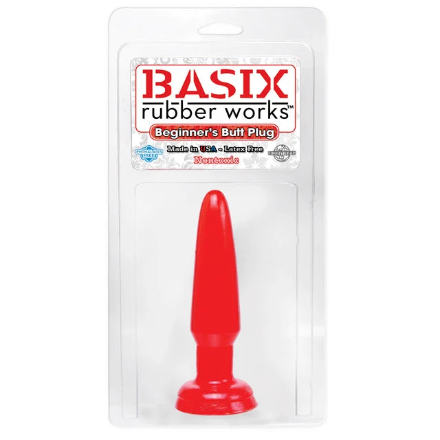 Basix Rubber Works - Beginners Butt Plug Red