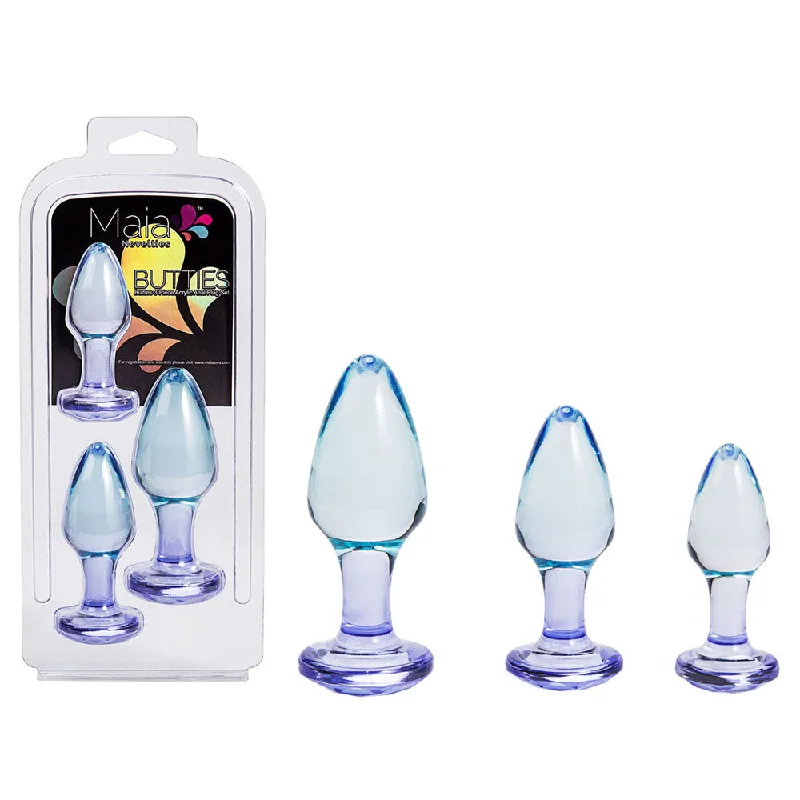 Maia BUTTIES - Clear Butt Plugs - Set of 3 Sizes