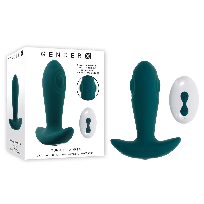 Gender X TUNNEL TAPPER - Grey 12.1 cm USB Rechargeable Tapping Anal Plug with Wireless Remote