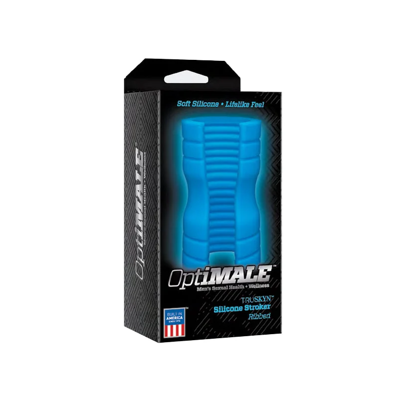 OptiMALE TRUSKYN Silicone Stroker Ribbed Blue