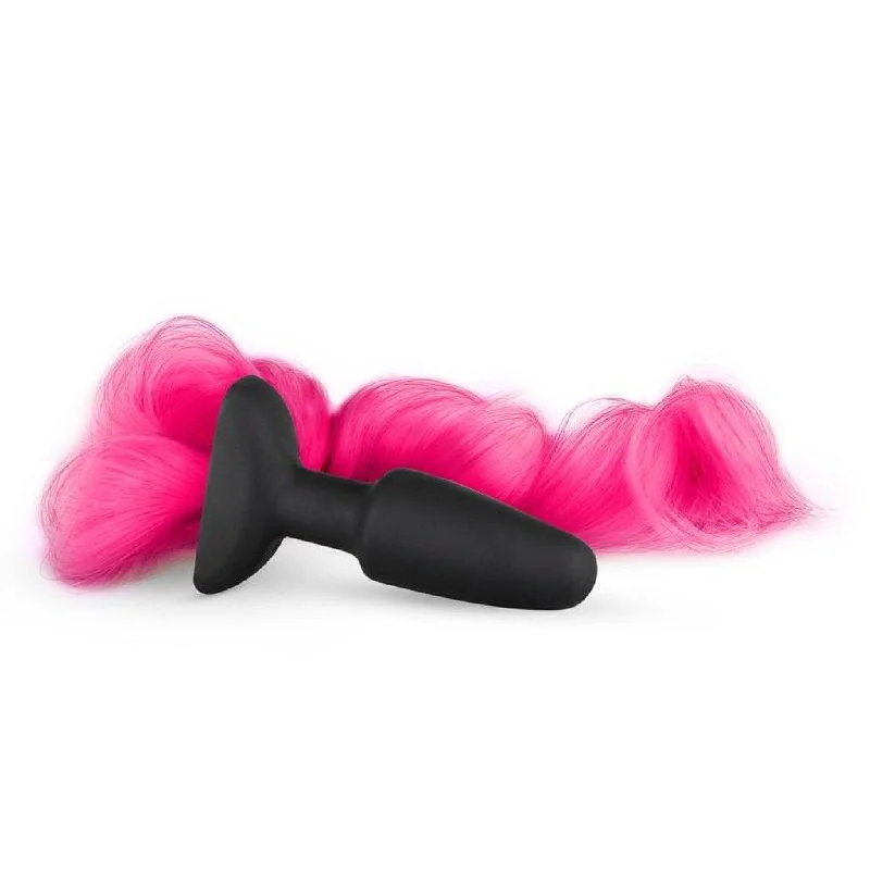 Silicone Butt Plug With Tail Pink