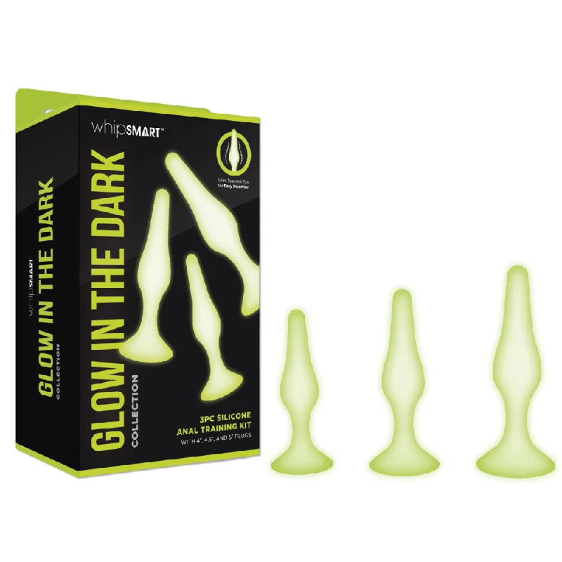 WhipSmart Glow In The Dark 3pc Anal Training Butt Plug Kit