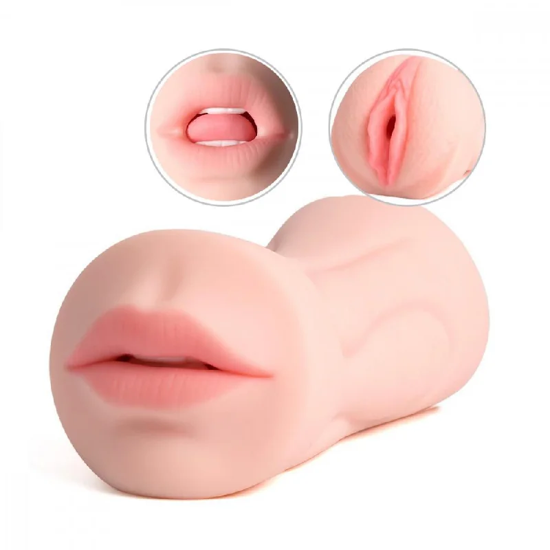 8.2" 2-in-1 Realistic Mouth Clitoris Masturbation Pocket Pussy