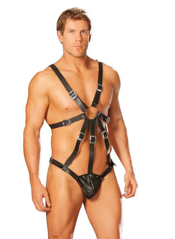 Elegant Moments Leather Harness With Attached Pouch