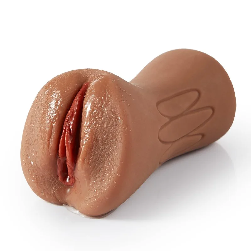 6.1" Bronzed Skin Realistic Clitoris Soft Pocket Pussy Stroker