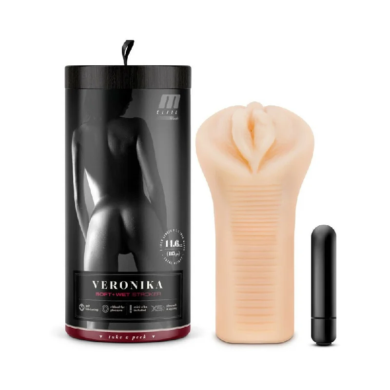 M Elite Platinum Hekx Silicone Stroker Black