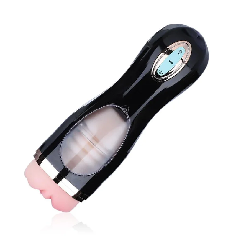 WANLE 5.2-Inch Insertable Vibrating Thrusting Realistic Pussy Masturbation Cup