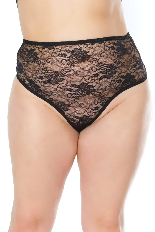 High Waisted Lace Thong | Plus Size