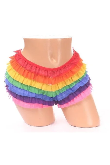 Plus Size Rainbow Mesh Ruffle Panty