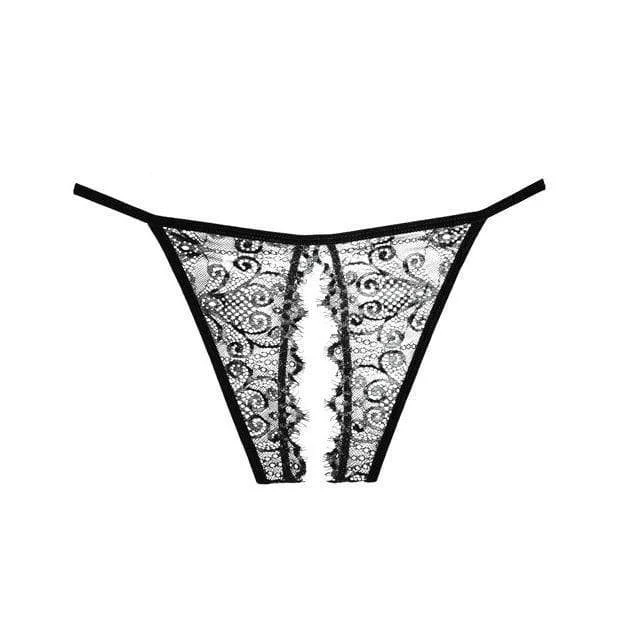 Allure Lingerie - Adore Lace Enchanted Belle Crotchless Panty O/S (Black)