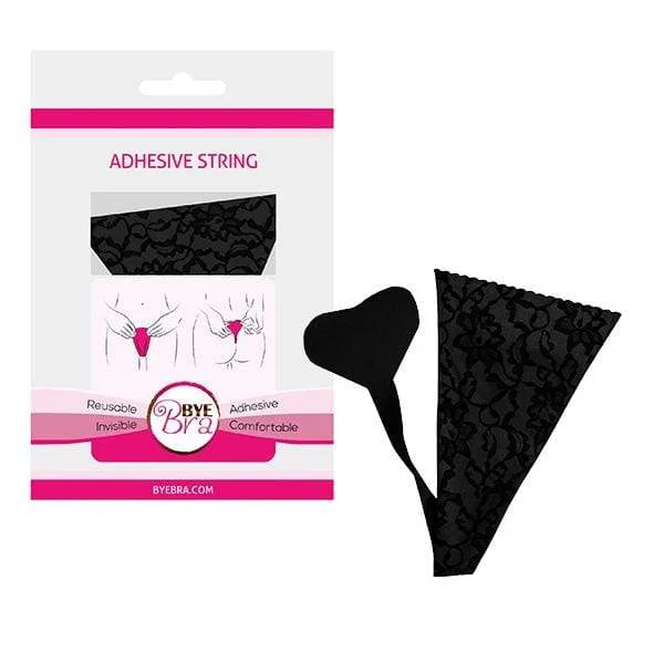 Bye Bra - Adhesive Invisible G String Lace O/S (Black)