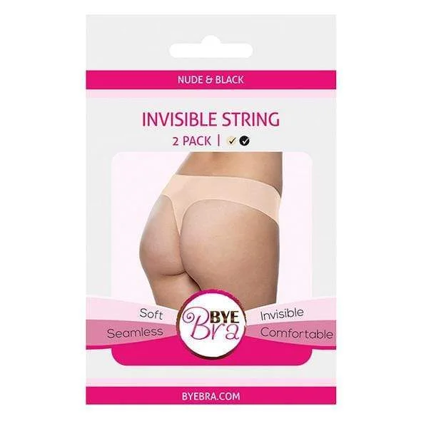 Bye Bra - Soft Seamless Invisible G String 2 Pcs M (Nude/Black)