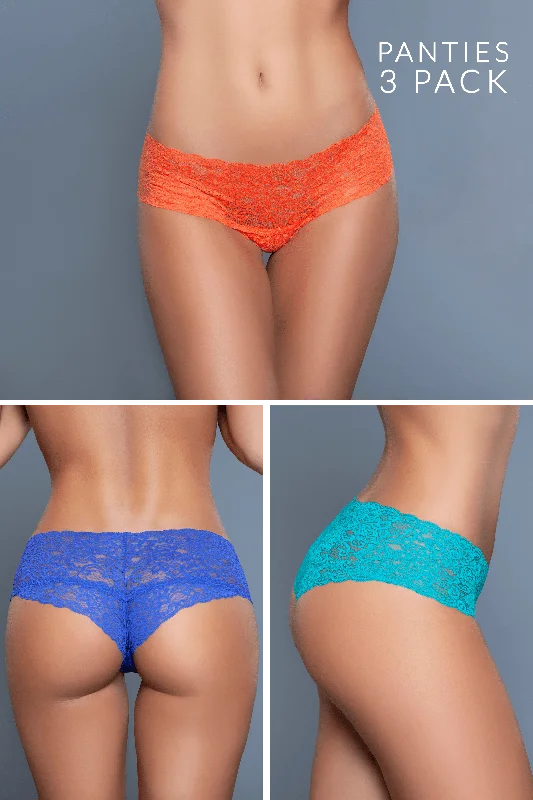 Kiera Lace Cheeky 3 Pack Panties